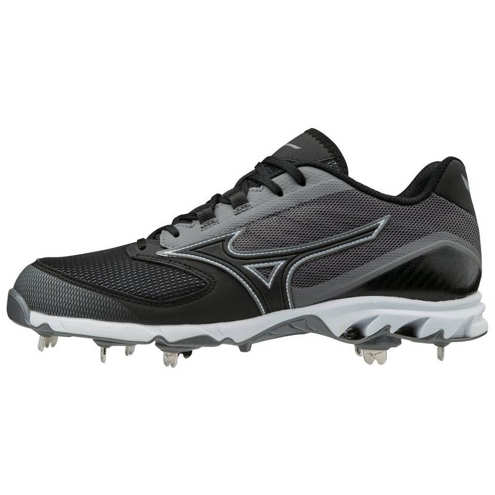 Panske Botasky Mizuno 9-Spike Dominant 2 Nizke Metal Siva/Čierne Vypredaj HNVB84163